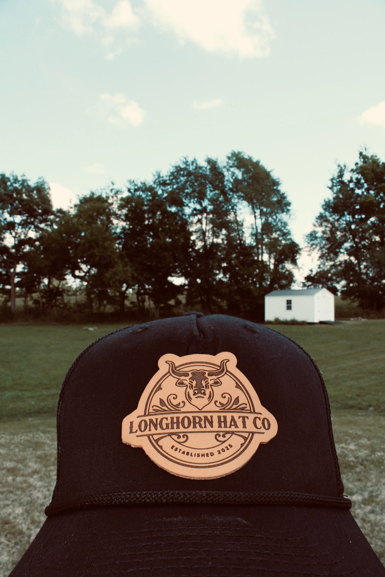 Black Rope Patch Hat